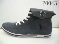 polo ralph lauren oiled suede high top boat chaussures in lt p0043 gris